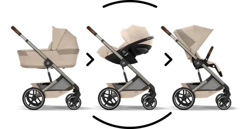 Cybex Balios S Lux 2026 с люлькой Balios Fold Cot, автокреслом и прогулочным блоком