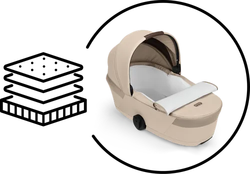 Просторная люлька Balios Fold Cot с мягким воздухопроницаемым матрасом