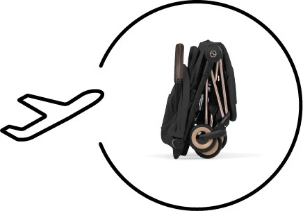 Компактно сложенная Cybex Coya 2026 для поездок